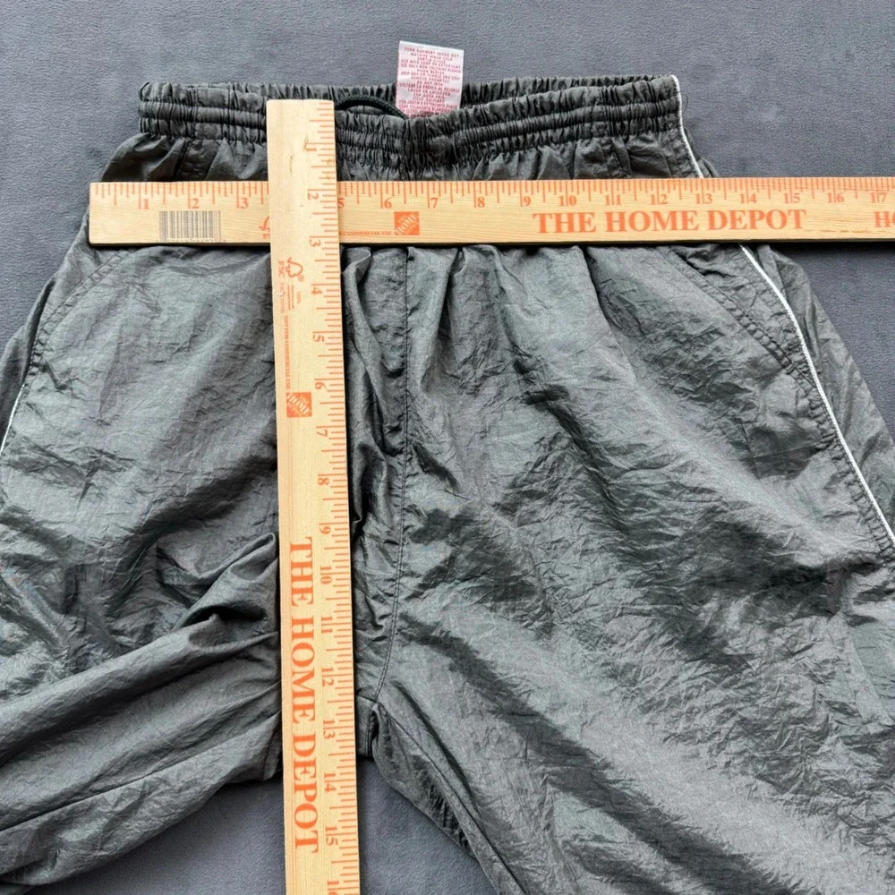 Vintage Grey Crinkle Nylon Track Pants Ankle Zip Joggers Small RN 94997